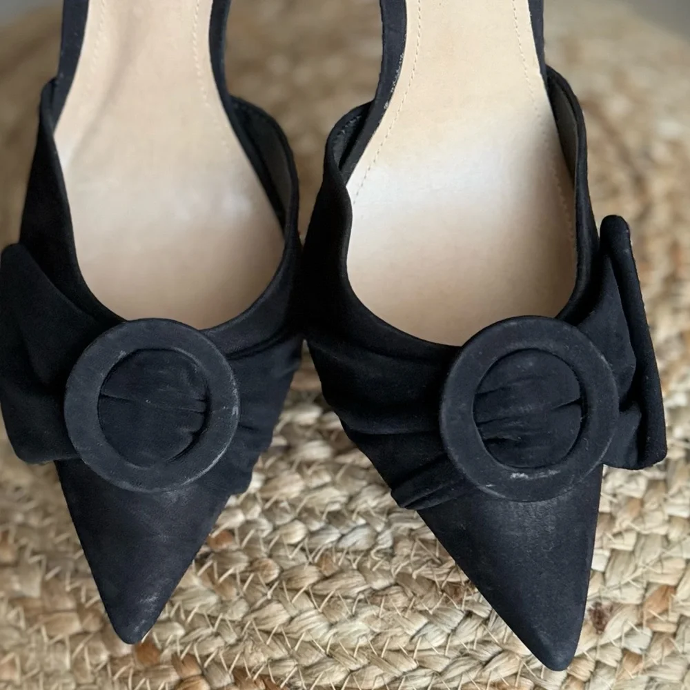 Black suede distressed stilettos heels - Picture 3 of 12